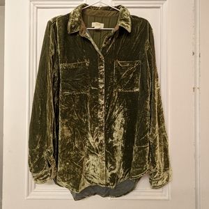 Green Velvet anthropology blouse 🪴